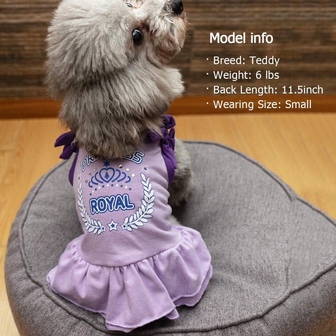 Lavender Purple Dog Princess Sundress with Bowtie for Small to Medium Breeds (X-Small)