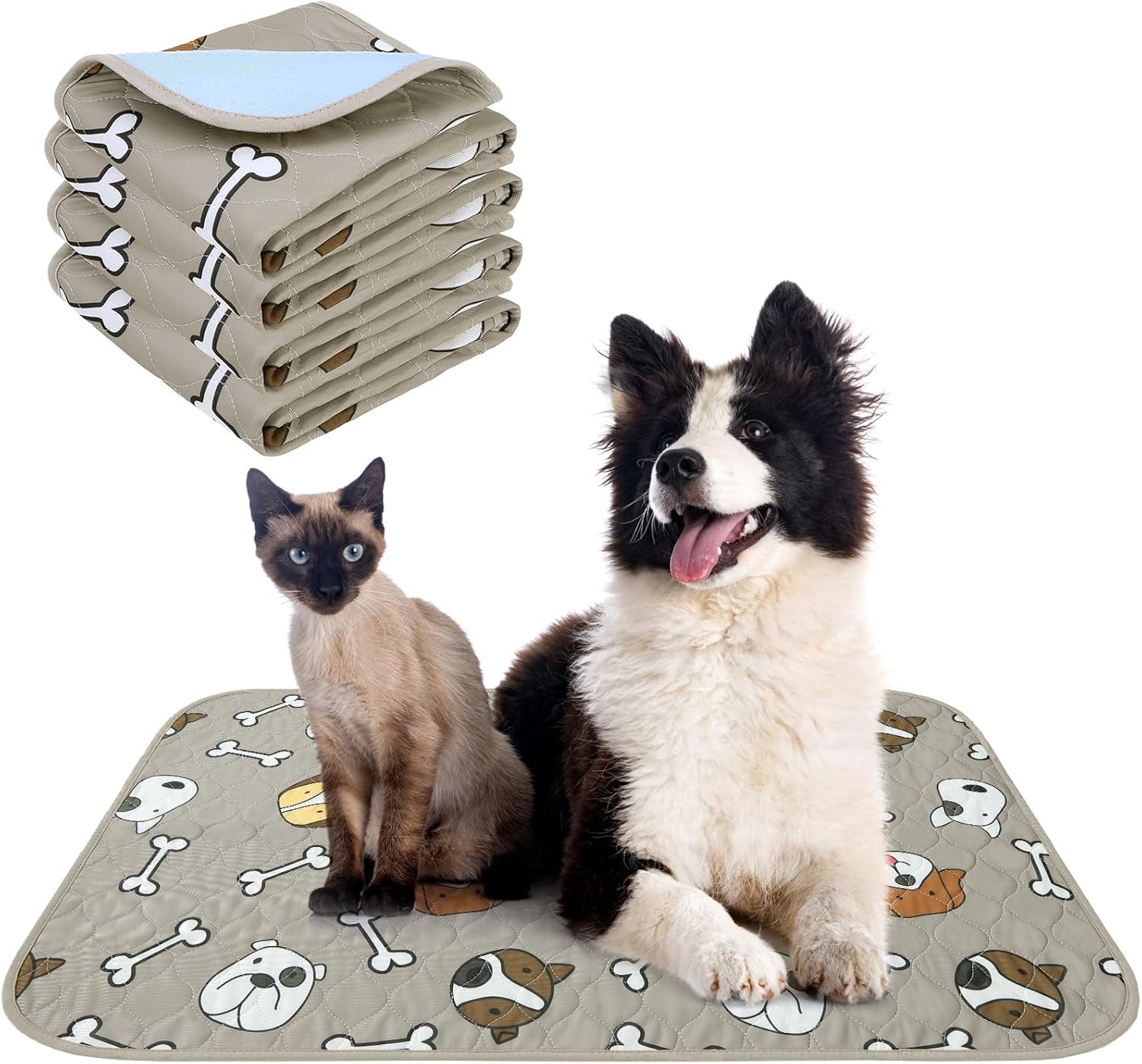 Reusable Waterproof Dog Training Pads - Non-Slip Washable Pee Mats for Crate and Playpen