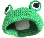 Handmade Knitted Woolen Pet Hat for Dogs and Cats - Cartoon Frog Design, Green, Size M