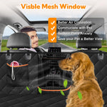 Heavy-Duty Waterproof Dog Car Seat Cover with Hammock Design and Mesh Window for Back Seat Protection in Cars, Trucks, and SUVs