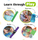 Montessori Busy Board for Toddlers - Sensory Activity Toy Featuring 10 Engaging Activities to Enhance Fine Motor Skills, Ideal for Travel, Suitable for Boys and Girls, Packaging May Vary