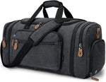 60L Canvas Duffle Bag for Travel - Coffee Overnight and Weekend Bag