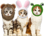 3-Piece Adjustable Cat Costume Set with Bunny Ears - Pet Headwear for Kittens and Dogs, Ideal for Halloween Parties and Themed Celebrations