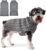 Winter Dog Sweater with Golden Thread Turtleneck - Red Cat Sweater