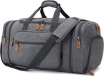 60L Canvas Duffle Bag for Travel - Coffee Overnight and Weekend Bag