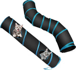 S Way Collapsible Cat Tunnel with Ball - Pop-Up Hideaway Play Tube (Black)