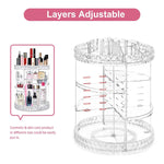 360-Degree Rotating Makeup and Perfume Organizer with 8 Adjustable Layers - Clear Acrylic Cosmetic Storage Display Case for Vanity or Bedroom Dresser