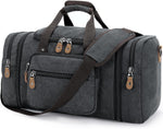 60L Canvas Duffle Bag for Travel - Coffee Overnight and Weekend Bag