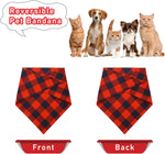 2-Pack Dog Christmas Bandanas - Classic Buffalo Red Plaid Triangle Bibs for Small to Extra Large Dogs and Cats