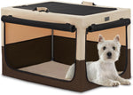 24-Inch Portable Soft Dog Crate - Lightweight, Sturdy, and Comfortable with Thick Mat for Home and Travel, Black