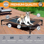 Elevated Dog Cot Bed for Large Dogs - Portable, Washable, Heavy-Duty Metal Frame - Cooling Hammock Design in Chocolate/Black Mesh