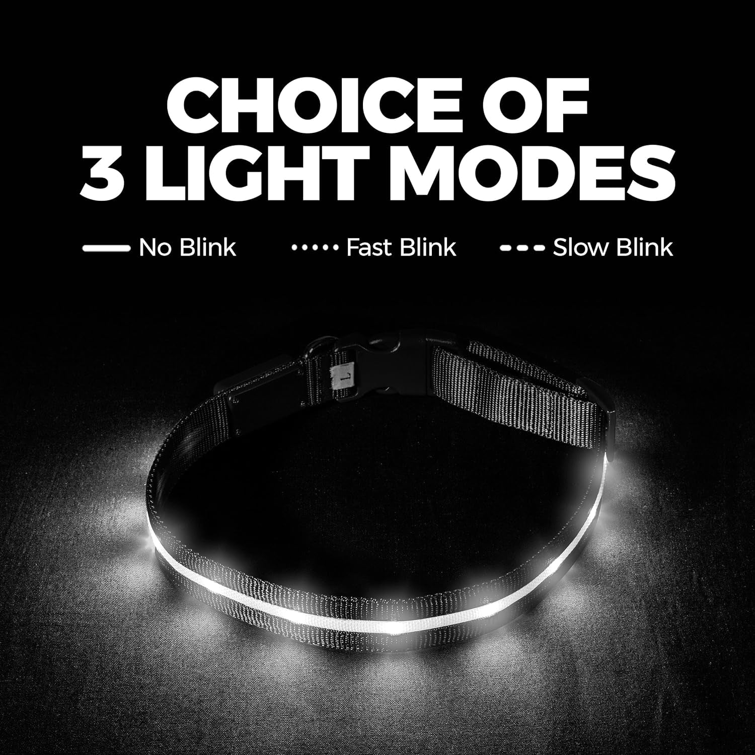 LED Dog Collar - Original Brightest Light-Up Design with 1,000 Feet Visibility - USB Rechargeable and Waterproof - Ideal for Night Walking - USA Brand