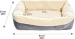 24-Inch Rectangular Self-Warming Pet Bed for Cats and Dogs, Machine Washable, Grey (24"L x 20"W x 7"H)