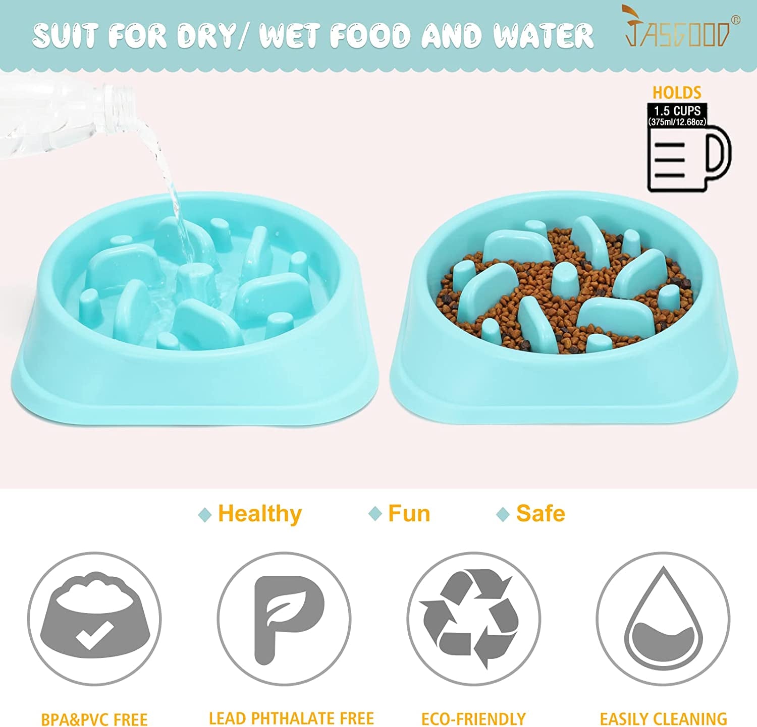 Eco-Friendly Slow Feeder Bowl for Dogs - Non-Toxic Design to Prevent Choking and Bloat