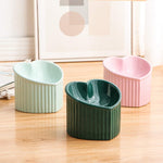 Dark Green Ceramic Elevated Cat Bowls for Food and Water, Ergonomic Design with Backflow Prevention, Dishwasher and Microwave Safe, Lead and Cadmium Free