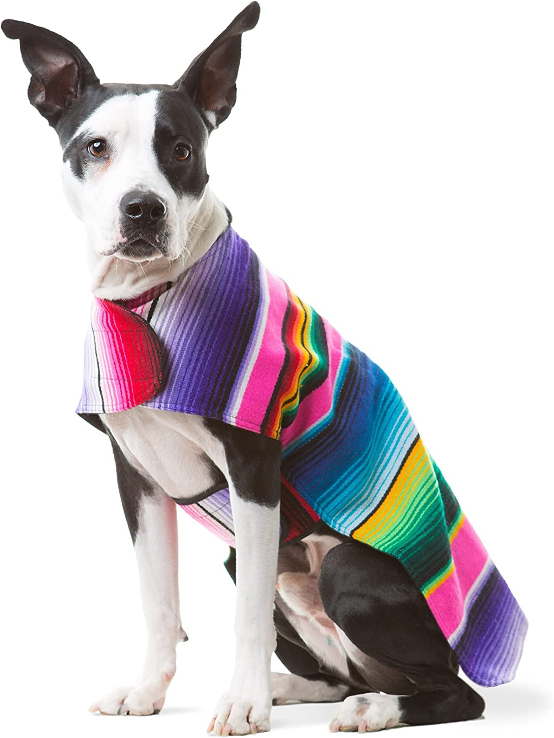 Handmade Dog Poncho - Authentic Mexican Blanket Cinco De Mayo Costume for Chihuahua (Pink, XXS)