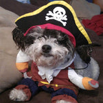 Caribbean Style Pirate Costume for Small to Medium Dogs and Cats - Adorable Halloween and Christmas Party Apparel with Hat