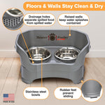 Neater Feeder Deluxe Medium Elevated Dog Feeder with Stainless Steel Bowls - 3.5 Cup Food and 5 Cup Water Capacity, Spill-Proof and Non-Slip Design, Made in USA