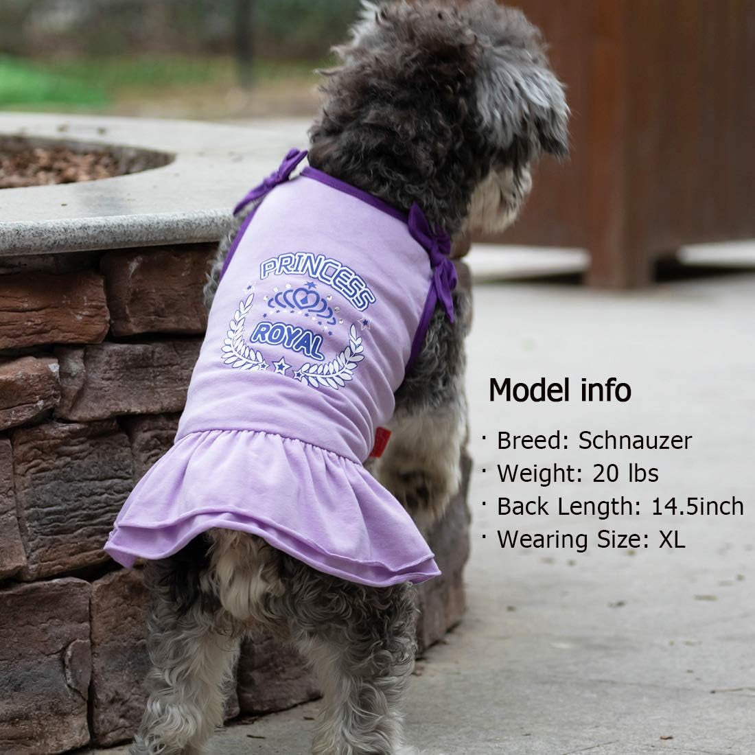 Lavender Purple Dog Princess Sundress with Bowtie for Small to Medium Breeds (X-Small)