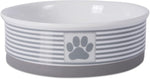 Lattice Pet Bowl Set, Non-Slip Silicone Ring for Secure Feeding, Microwave & Dishwasher Safe, Small Size 4.25" x 2", Gray, Pack of 2