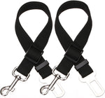 Adjustable Length Pet Seat Belt for Dogs and Cats - 2 Pack (Black and Pink)