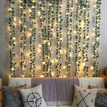 2M LED Rattan String Light, 2 Counts/Set Plant Shaped String Light, Decorative Light for Home Garden Party Wedding