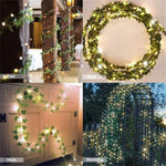 2M LED Rattan String Light, 2 Counts/Set Plant Shaped String Light, Decorative Light for Home Garden Party Wedding