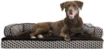 Orthopedic Dog Bed for Small to Medium Dogs with Removable Bolsters and Washable Cover, Supports Dogs up to 35 lbs - Plush Woven Couch Sofa in Diamond Brown, Medium Size