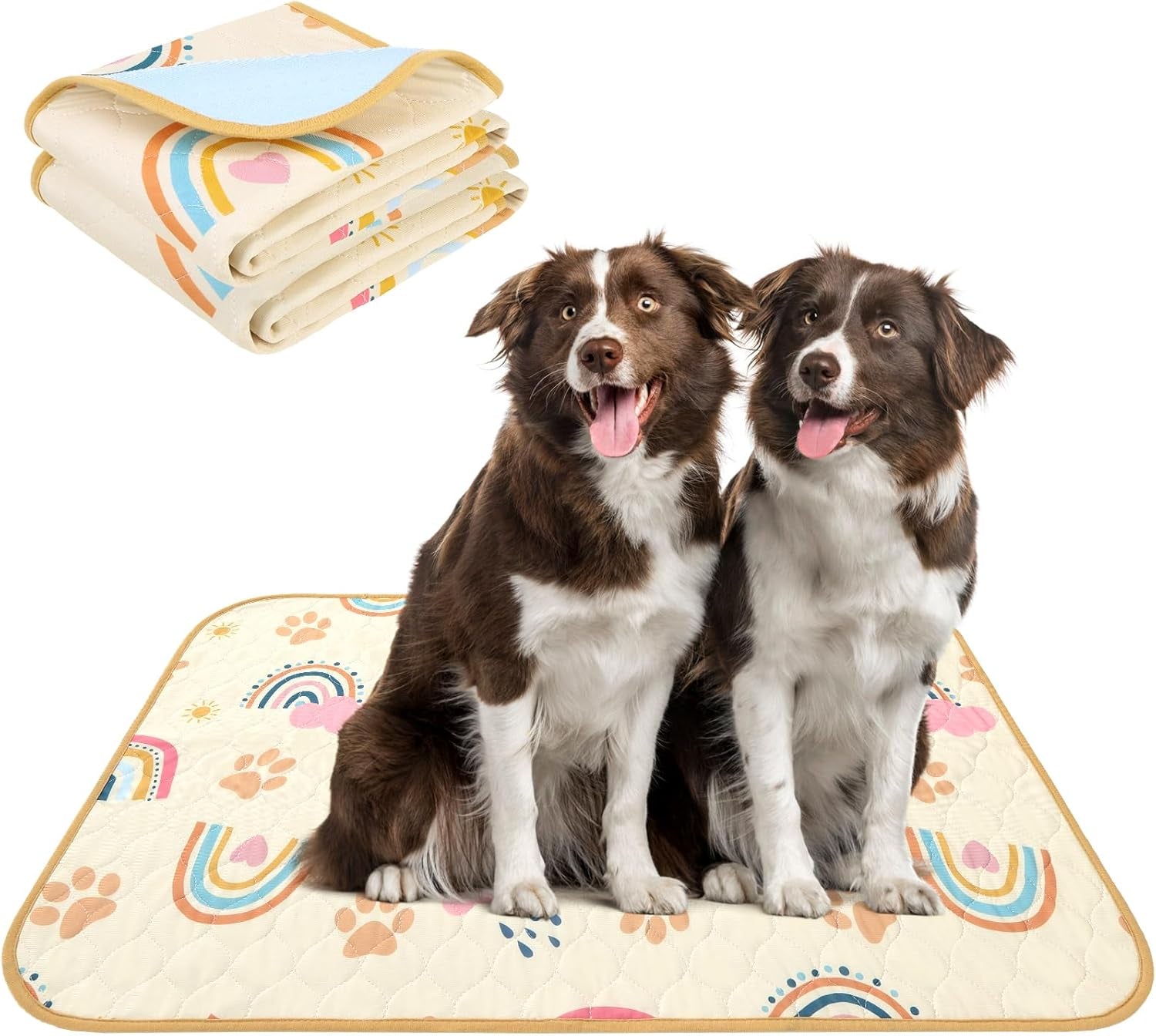 Reusable Waterproof Dog Training Pads - Non-Slip Washable Pee Mats for Crate and Playpen