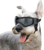 Dog Goggles for Small to Medium Breeds - UV Protection, Anti-Fog, Windproof, and Snowproof Sunglasses with Soft Frame in Black