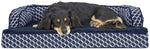 Orthopedic Dog Bed for Small to Medium Dogs with Removable Bolsters and Washable Cover, Supports Dogs up to 35 lbs - Plush Woven Couch Sofa in Diamond Brown, Medium Size