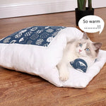 LuxeSnug Pet Haven: Plush Cat & Dog Winter Retreat with Removable Cushion