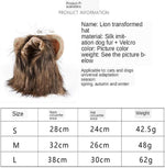 Lion Mane Wig Costume for Dogs and Cats - Ideal for Halloween, Christmas, Easter, and Festival Celebrations (Length: 38 cm)