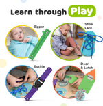 Montessori Busy Board for Toddlers - Sensory Activity Toy Featuring 10 Engaging Activities to Enhance Fine Motor Skills, Ideal for Travel, Suitable for Boys and Girls, Packaging May Vary