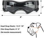 Dog Goggles for Small to Medium Breeds - UV Protection, Anti-Fog, Windproof, and Snowproof Sunglasses with Soft Frame in Black