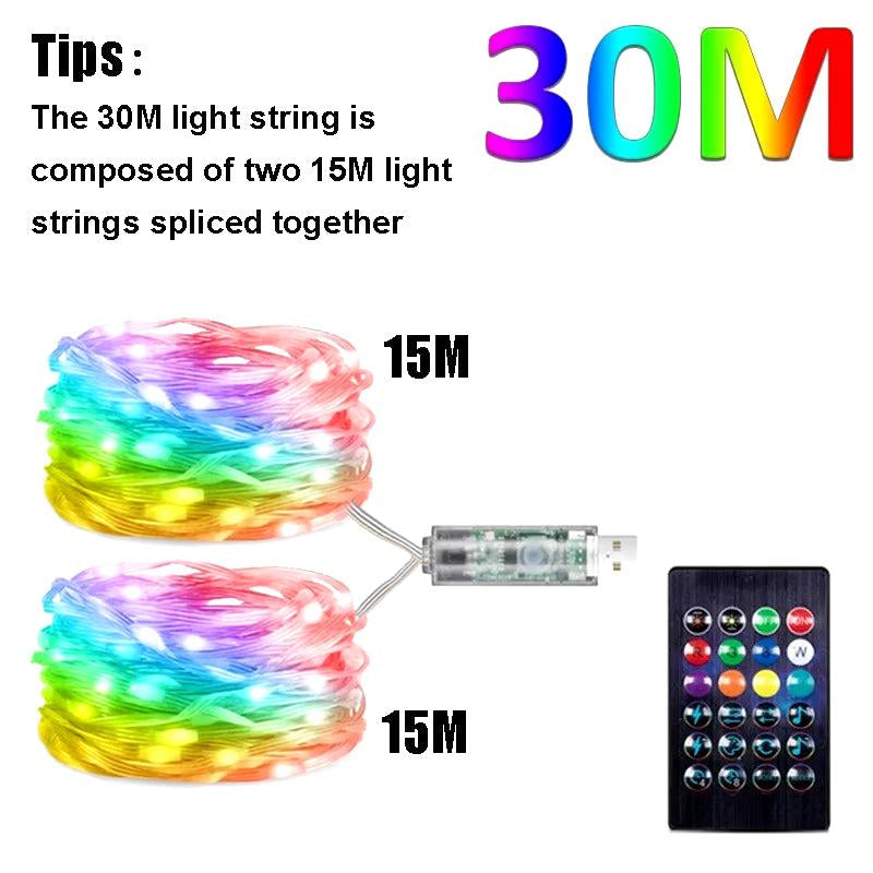 Dreamcolor RGB LED Strip Bluetooth Smart String Fairy Lights for Party Curtain Room - Waterproof