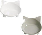 Non-Slip Cat Food and Water Bowls - Shallow Design to Alleviate Whisker Fatigue for Cats, Dogs, and Rabbits