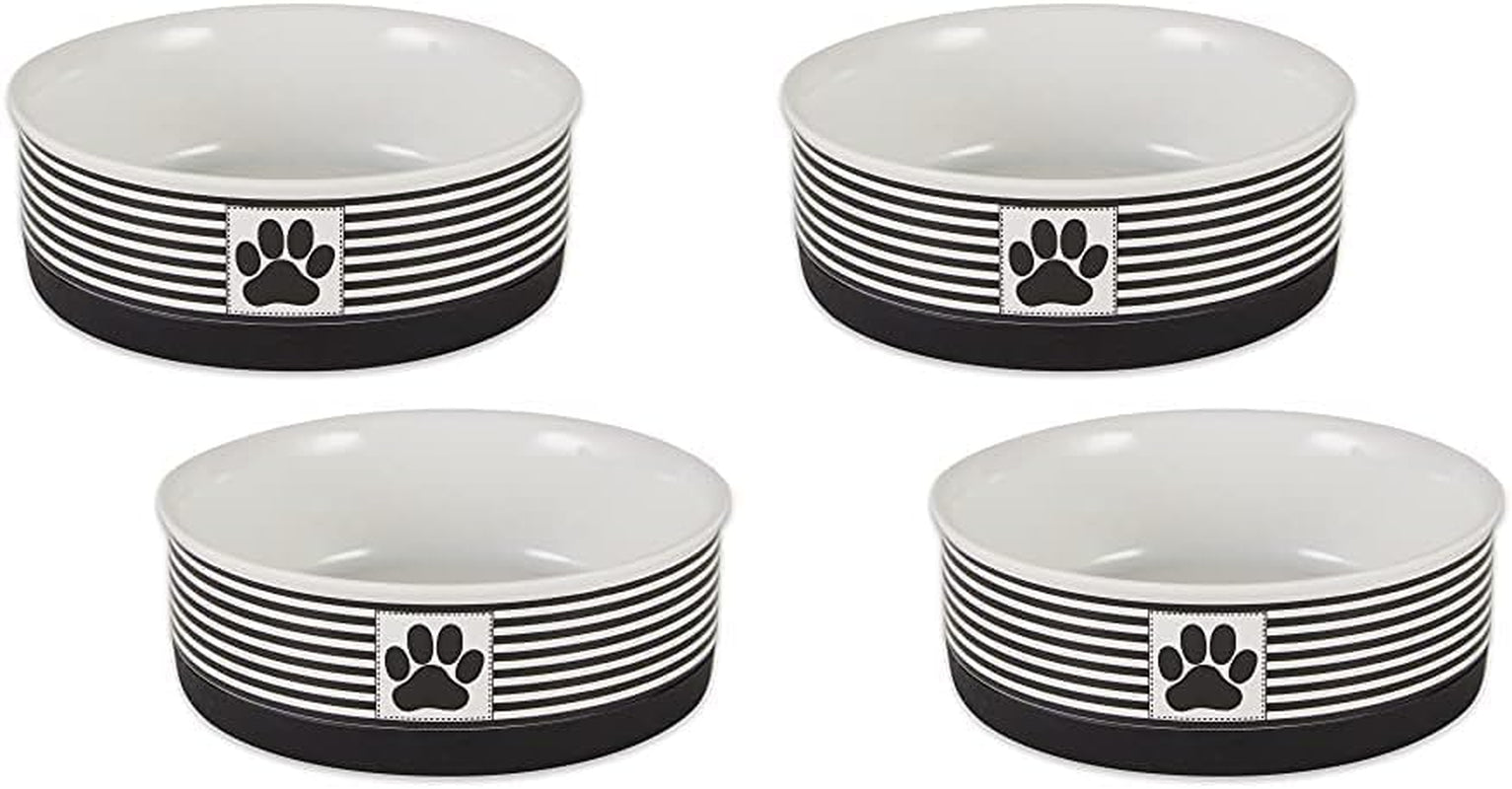 Lattice Pet Bowl Set, Non-Slip Silicone Ring for Secure Feeding, Microwave & Dishwasher Safe, Small Size 4.25" x 2", Gray, Pack of 2