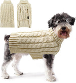 Winter Dog Sweater with Golden Thread Turtleneck - Red Cat Sweater