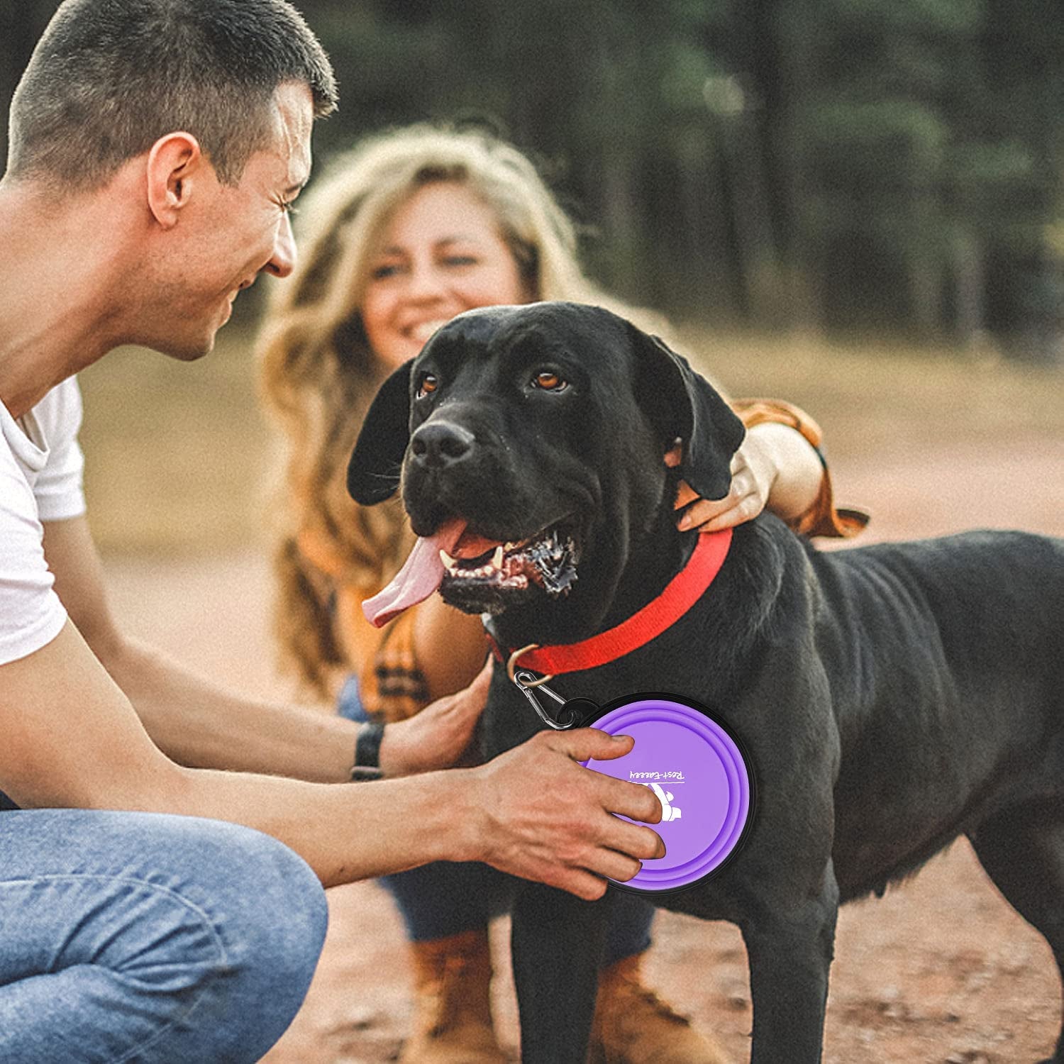 Collapsible Travel Dog Bowls - 2-Pack Portable Feeding and Watering Dishes for Pets, Includes 2 Carabiners, BPA Free