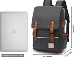 Slim Business Laptop Backpack - Casual Daypack for College and Travel, Tear-Resistant Design, Fits Up to 15.6 Inch Laptop, Charcoal Black