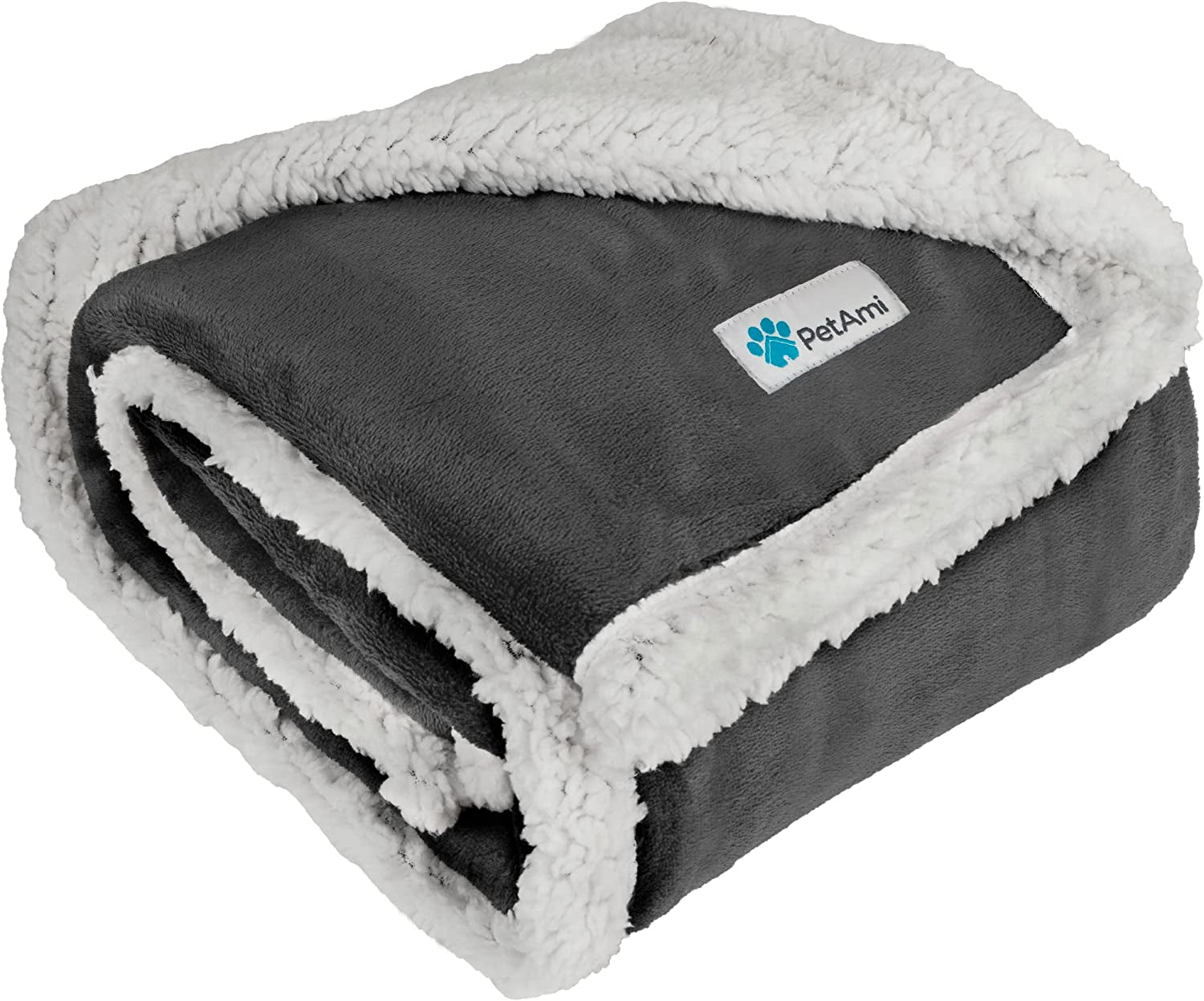 Reversible Waterproof Dog Blanket for Small to Medium Pets, Washable Sherpa Fleece Couch Cover and Furniture Protector, 29x40 inches, Charcoal