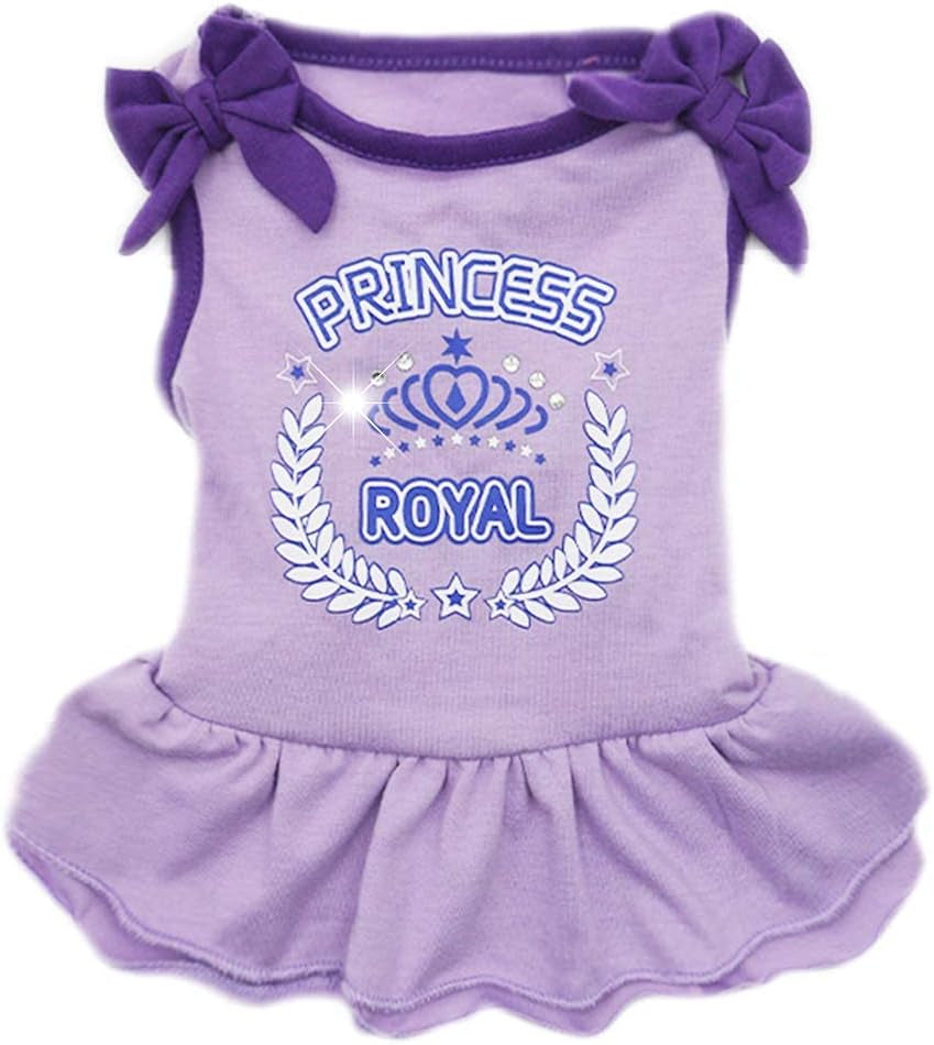 Lavender Purple Dog Princess Sundress with Bowtie for Small to Medium Breeds (X-Small)