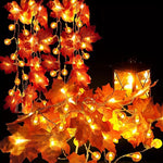 Maple Leaf Pumpkin Design String Light without Battery, 1 Count Battery Powered LED String Light, Decorative Light for Home Party Wedding Festival