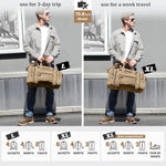 60L Canvas Duffle Bag for Travel - Coffee Overnight and Weekend Bag