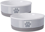 Ceramic Pet Collection - Medium Set, 6x2 Inches, Gray, 2 Pieces