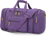 60L Canvas Duffle Bag for Travel - Coffee Overnight and Weekend Bag