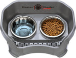 Neater Feeder Deluxe Medium Elevated Dog Feeder with Stainless Steel Bowls - 3.5 Cup Food and 5 Cup Water Capacity, Spill-Proof and Non-Slip Design, Made in USA