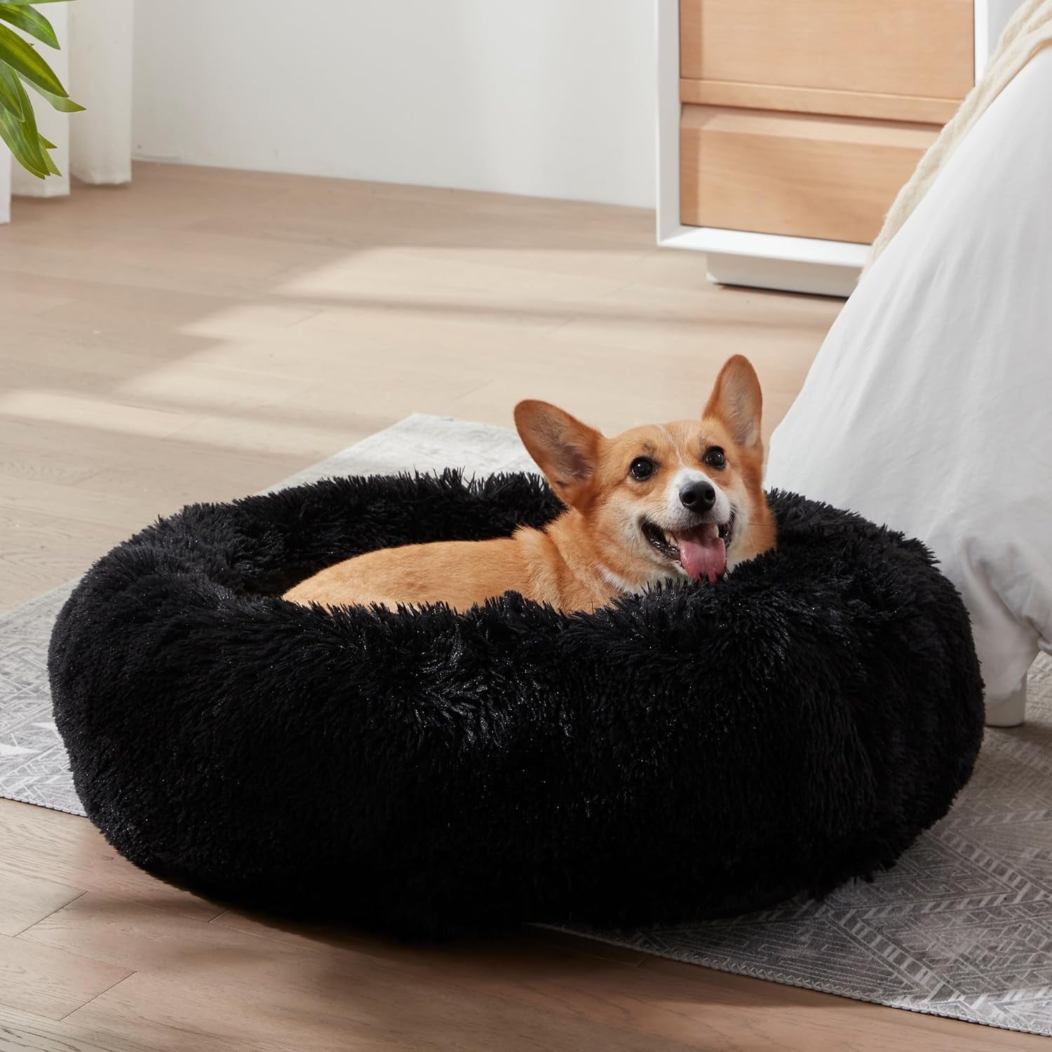 Western Home Calming Dog and Cat Bed - Anti-Anxiety Donut Cuddler, Cozy Plush Cushion for Small to Medium Pets