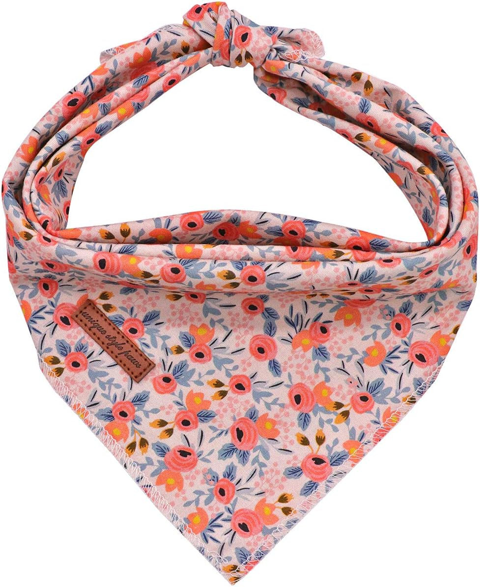 Sunflower Print Dog Bandana - Washable Adjustable Square Scarf for Small, Medium, and Large Dogs